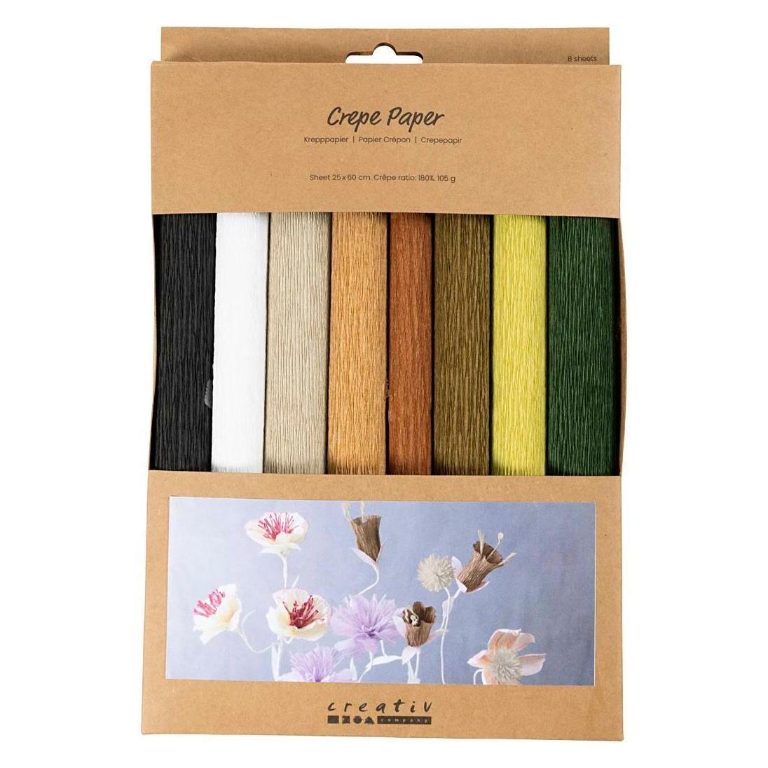 Creativ Company Krepppapier 8 Rollen 25 x 60 cm, Papierformat (105 g/m², 8x) (209012)