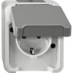 Merten MEG2301-8029 SCHUKO-Steckdose, lichtgrau, AQUASTAR MEG23018029
