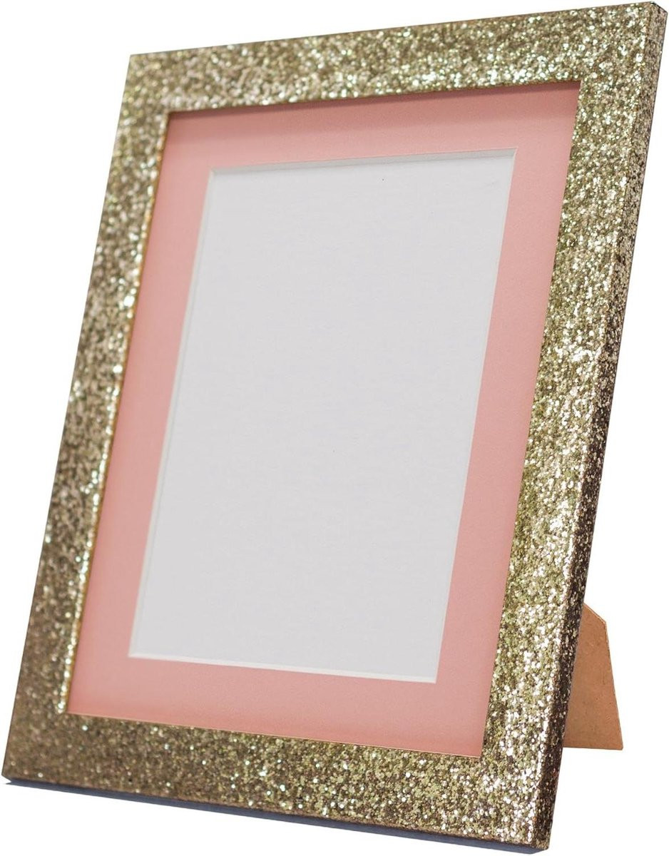 Fotolijst Cabaret Wandlijst Muurdecoratie Goud met Roze Houder - 50 x 40 cm