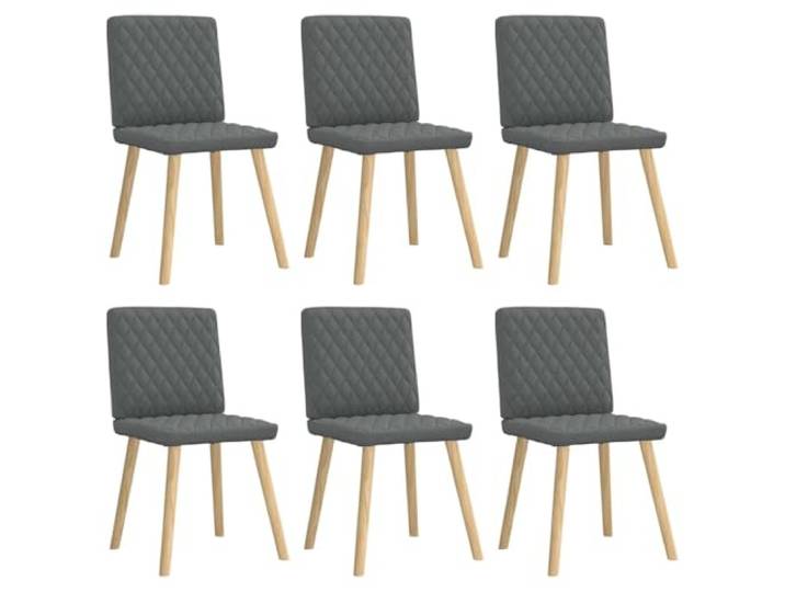 6 Esszimmerstühle Dunkelgrau Stoff mit Metall Holz Gestell Polsterstuhl Weiches Polyester, dickes Schaumstoffpolster, stabiles Metall-Holz-Gestell, vielseitig nutzbar, elegantes Design