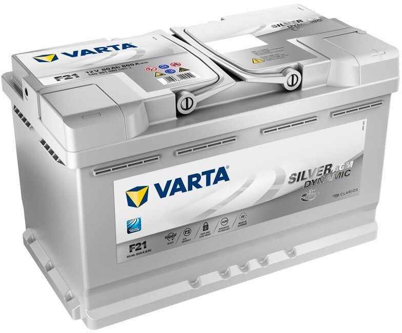 Varta Batteria F21 Start&Stop; Silver Dynamic AGM F21 580901080 Per Auto e Barche