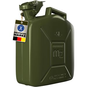Monzana Benzinkanister 103573, 5 Liter, grün, aus Metall
