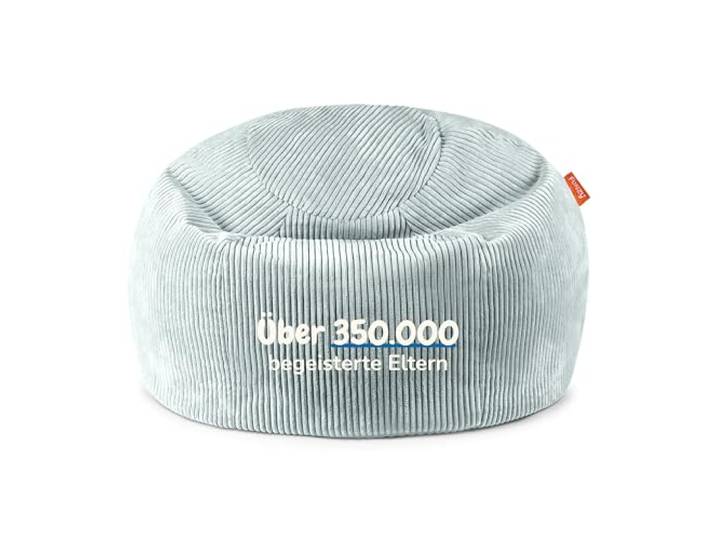 Funzy Sitzsack für Kinder aus Cord mit Füllung aus Schaumstoff, Kindersitzsack für Mädchen und Jungen aus hochwertigen Materialien, Oeko-TEX 100 Zertifiziert mit 3 Jahre Garantie, Salbei Grün