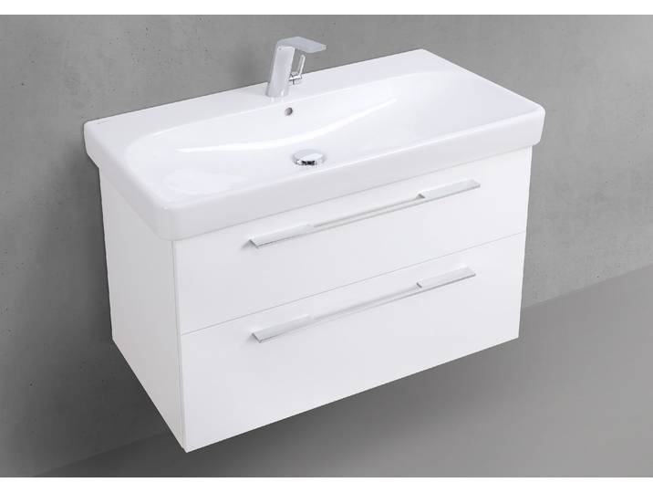 Badmöbelset Shape 90 cm inkl. Geberit Smyle Square Waschtisch mit Unterschrank
