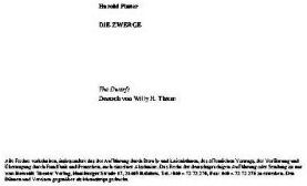 Harold Pinter - Die Zwerge - Preis vom 13.10.2026 19:28:25 h