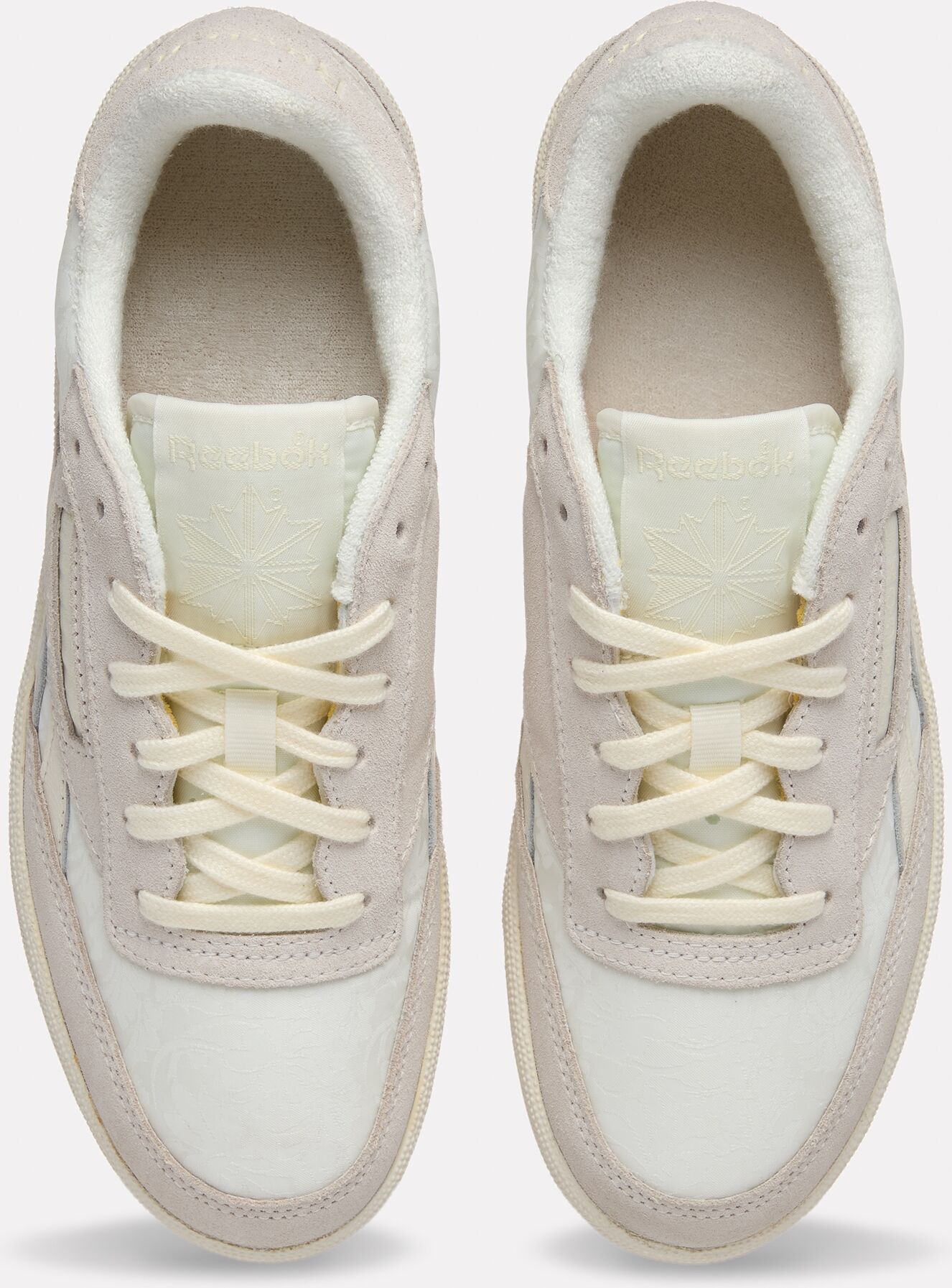Sneaker REEBOK CLASSIC "CLUB C REVENGE VINTAGE II", Damen, Gr. 39, atmungsaktiv, beige (chalk, chalk, chalk), Leder, Textil, Schuhe Sneaker