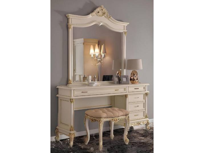 Xlmoebel Schminktisch Eleganter handgefertigter Schminktisch aus italienischer Tradition (2-St), Hergestellt In Italy