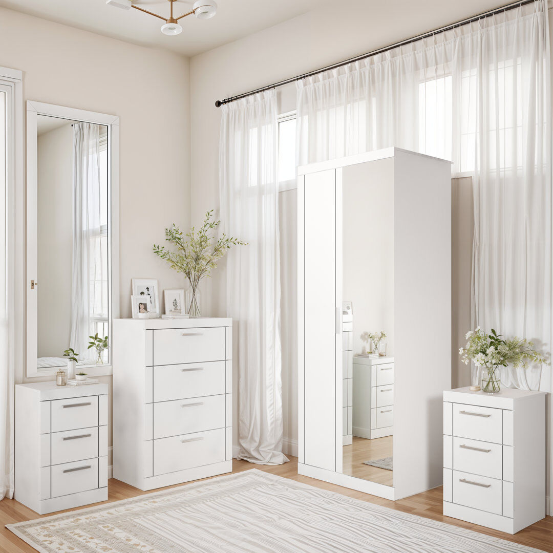 Kimberley 4 Piece Compact Bedroom Storage Set White