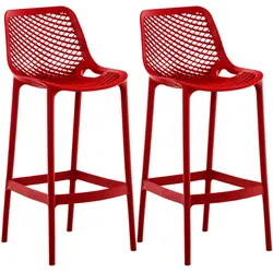CLP Barhocker 2er Set Garten wetterfest Air, Gartenstühle mit Lehne, Tresenstühle wetterfest UV-beständig aus Kunststoff, bis 160 kg