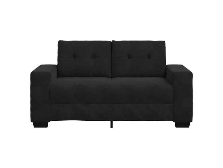 SOFA causeuse - Petit Double - Canapé confortable - noir 160x77x82 cm velours C5820