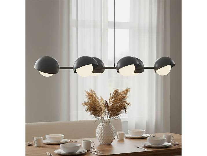 Suspension Boom 88 x 120 x 32cm Noir/Noir 6 Verre opale, acier G9