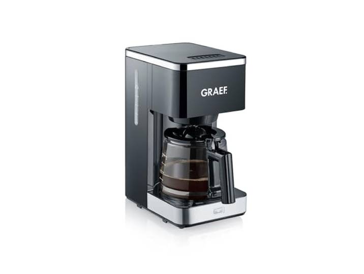 GRAEF. Filterkaffeemaschine FK402 Schwarz, 1,25 L, Warmhaltefunktion, Timer, Vorbrühfunktion, Brühkopf für optimale Aromaentfaltung, einfache Bedienung