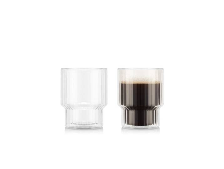 Glas BODUM Navalia 2er Set , transparent, B:8,6cm H:1,09cm, Glas, Silikon, Trinkgefässe, Glas