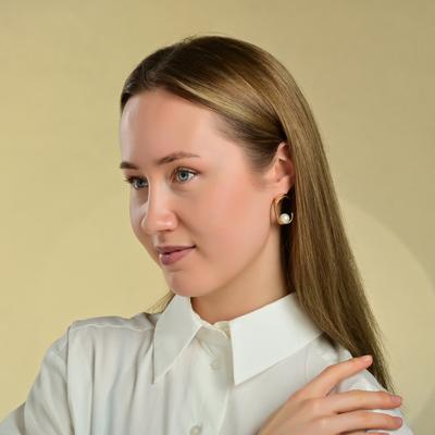 Paar Ohrhänger ADELIA´S "Ohrringe aus Edelstahl mit Perle", Damen, Gr. Damen, Edelstahl, silber (gold), Ohrringe, Ein kleines Geschenk mit großer Wirkung