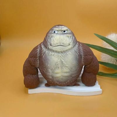 Stretchable Gorilla Figurine | Humorous Expression Monkey Statue & Squeeze Stress Toy 10cm Gorilla