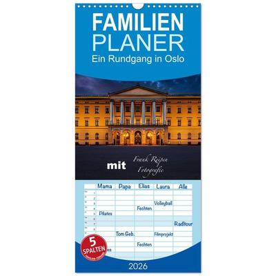 Familienplaner 2026 - Ein Rundgang in Oslo mit 5 Spalten (Wandkalender, 21 x 45 cm) CALVENDO