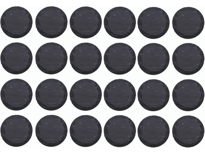 Novaliv Servierplatte 4041041692447-24xStuck, (1-tlg), 24x Schieferplatten I rund I 25x0,5 cm I Schiefer länglich Servierplat