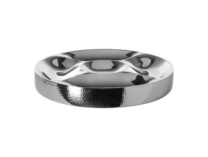 Fink Dekoschale, Edelstahlfarben, Metall, 6 cm, Einteilung, Dekoration, Dekoschalen