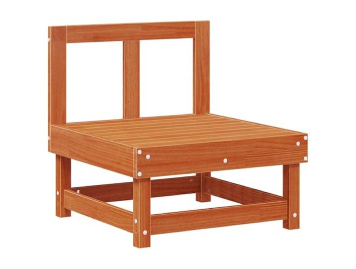 Coespram Garten Mittelsofa Massivholz Kiefer Wachsbraun 61x60,5cm Flexibles Outdoor Sitzelement aus Holz für Garten Terrasse und Hinterhof 61x60,5x62 cm