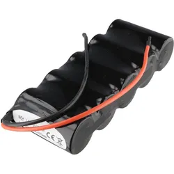 XCell Notleuchtenakku NiCd 6,0V 4500mAh F1x5 Mono D mit 200mm Kabel einseitig passend für 6 V Akku (Akku), Akku Ladegerät