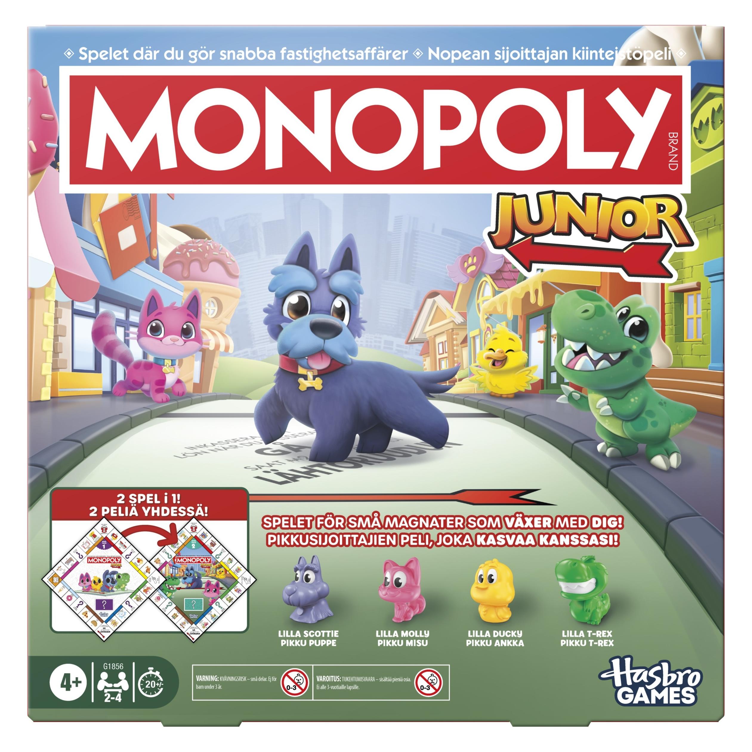 Hasbro Gaming HASBRO Monopoly Junior Square (Finnisch, Schwedisch, 2 - 4 Spieler) (342-1856168)