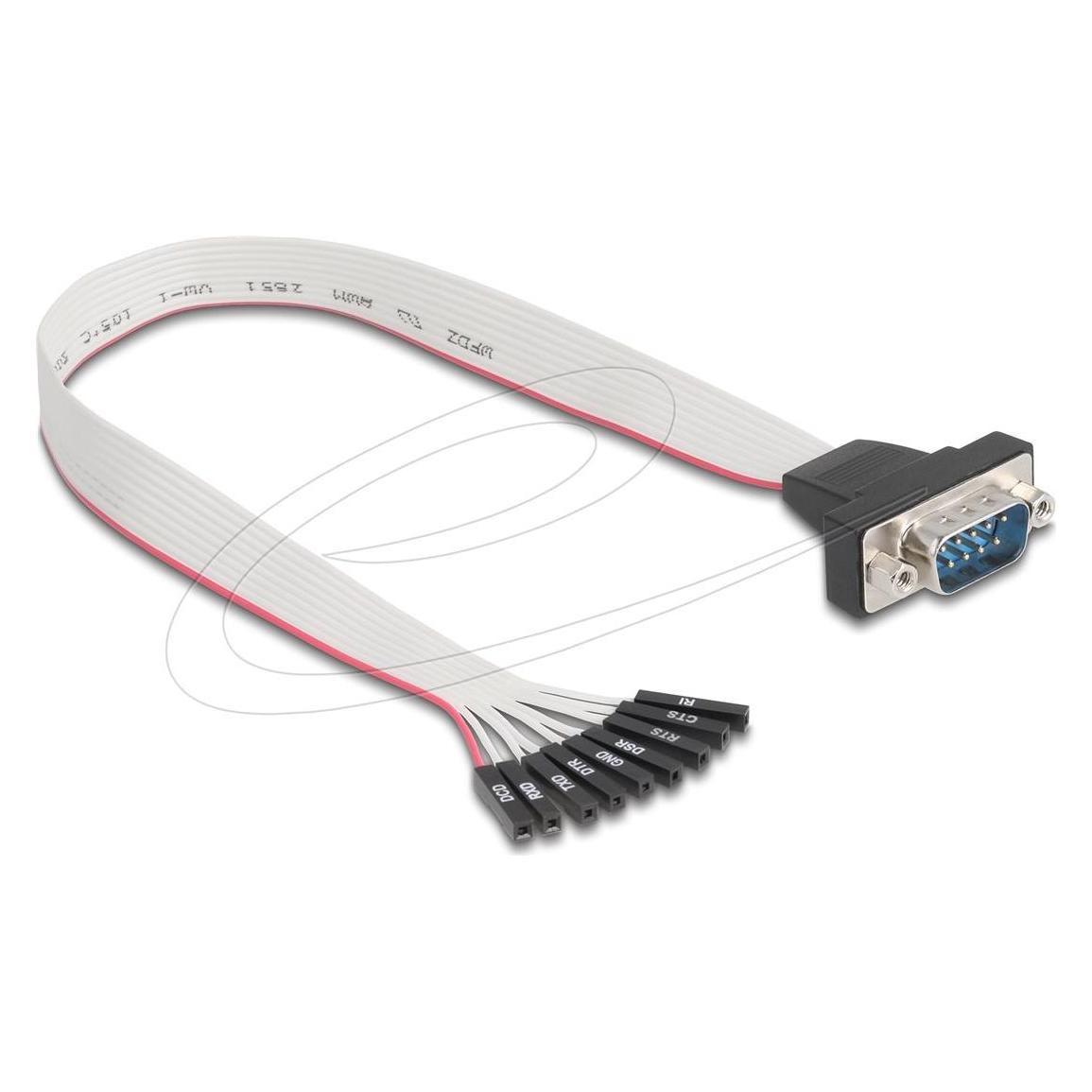 Delock Flachbandkabel RS-232 mit 9 x Pfostenbuchse zu D-Sub (0.30 m) (90853)