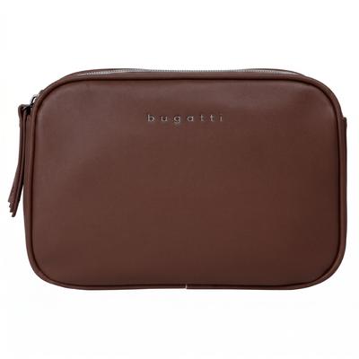 Umhängetasche BUGATTI "BUGATTI Damen ALMATA", Damen, Gr. B/H/T: 21cm x 15cm x 6cm onesize, braun, Kunstfaser, leicht glänzend, unifarben, Taschen Umhängetasche