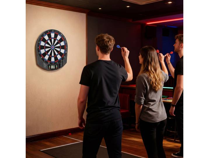 SPORTNOW Cible Électronique LCD 1-8 Joueurs avec 6 Fléchettes