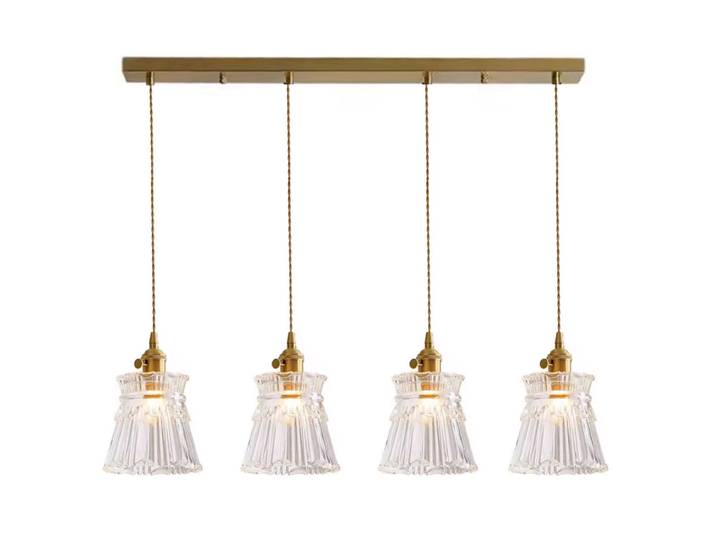 Lampe à suspension en verre à rayures, luminaire décoratif d'intérieur, idéal pour une salle à manger ou une cuisine, une chambre à coucher ou une table de chevet