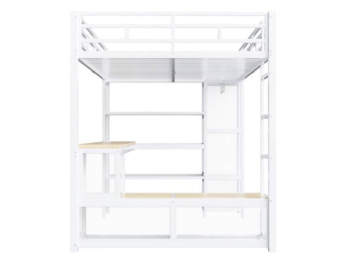 Lit superposé en métal blanc 140x200 cm