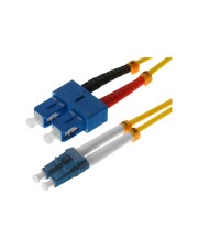Helos 5m OS2 LC/SC LC SC Gelb Glasfaserkabel LWL Patchkabel 9/125µm Duplex Stecker/LC Stecker gelb (115802)