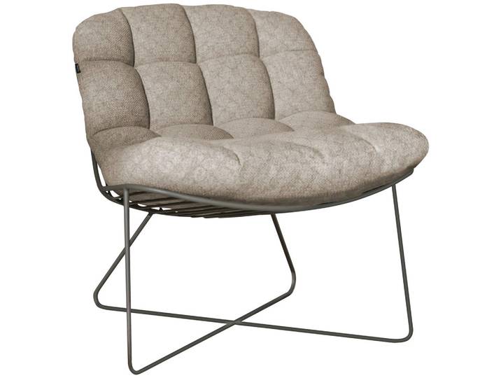 Joop! Loungesessel, Sand, Olivgrün, Metall, Füllung: Schaumstoff, Rundrohr, 77x83x85 cm, Loungemöbel, Loungesessel