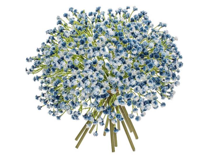 Kunstblumen Schleierkraut 10 Stück Blau 25 cm, Mehrfarbig, Kunststoff, 24 cm, Dekoration, Blumen & Blumentöpfe, Kunstblumen