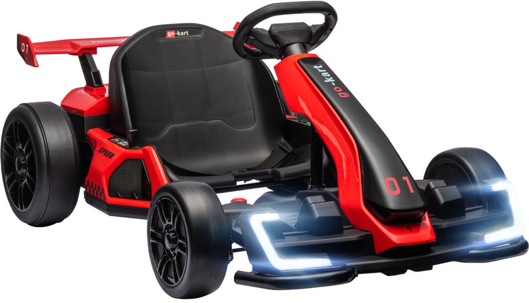 Freeport Park HOMCOM 24V Electric Drifting Go Kart for Kids with Adjustable Seat Black/Red 1