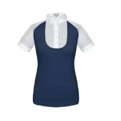 Fairplay Damen Turniershirt FP JUSTINE AIRY weiß-navy kurzarm, Taille: 40