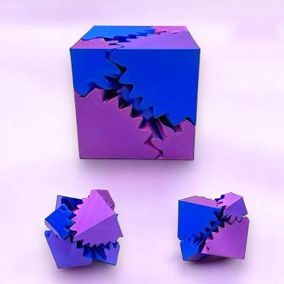 Useful Little Things 3D Printed Gear Ball Fidget Toy square Blue