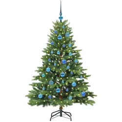 vidaXL, Weihnachtsbaum, Leif (mit LEDs und blauen Kugeln) (150 cm)