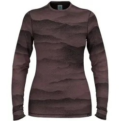 ODLO Damen Bodies (Unterwäsche) lg.Arm Da MERINO RIDGELINES, Größe L in Rot Rot
