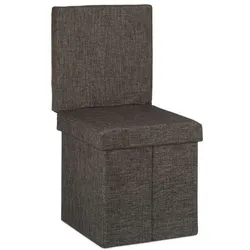 Relaxdays Faltbarer Sitzhocker mit Lehne Braun