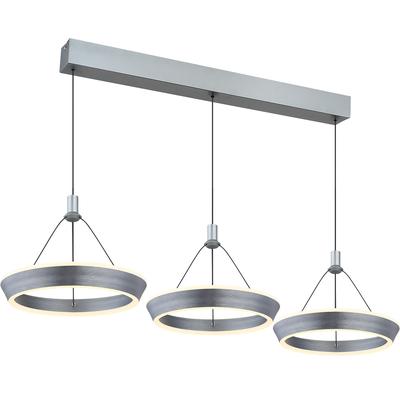 GLOBO LIGHTING LED Pendelleuchte "FERRA", grau (grau matt), Leuchten, Hängelampe/Hängeleuchte/Wohnzimmer/Esstisch/elegant, LED Pendelleuchte