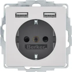 Berker 48036084 Steckdose SCHUKO/USB A-A, Q.x, alu samt