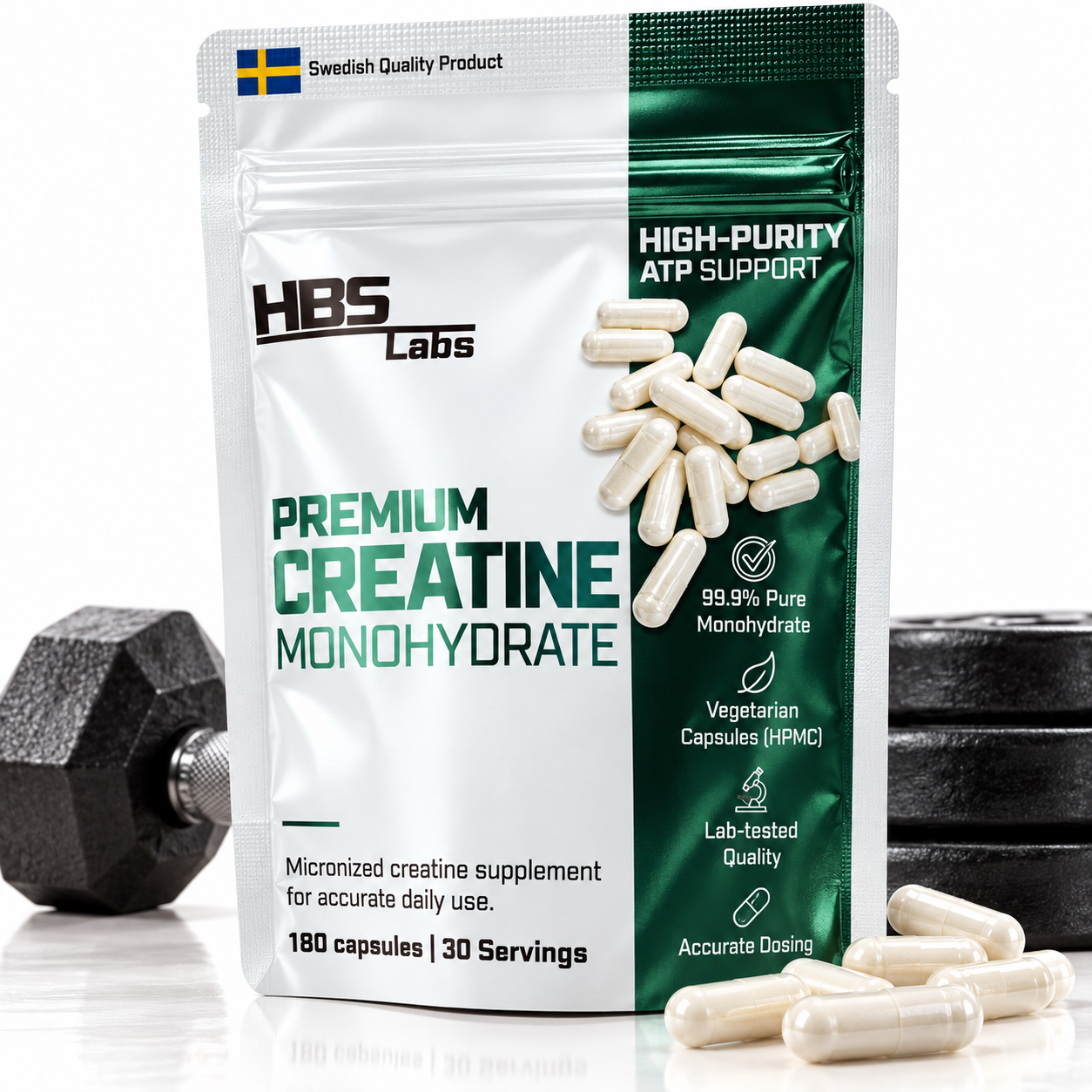 Premium-Kreatinkapseln – 180 Kapseln