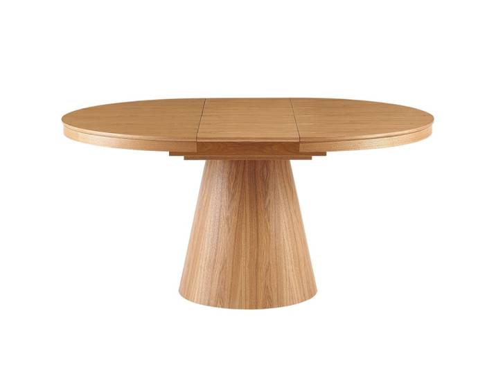 Table à manger ronde extensible 4/6 couverts effet chêne