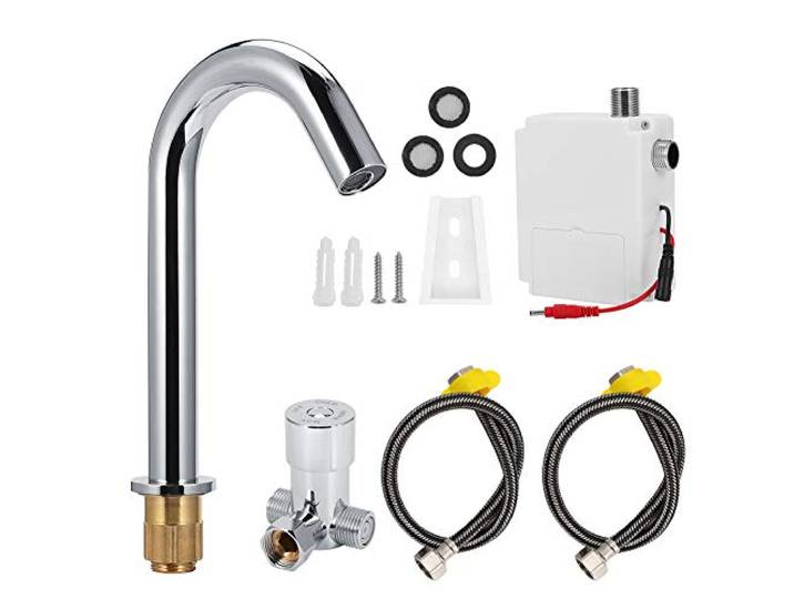 Sensor Wasserhahn,G1 / 2in Automatischer Infrarot-Induktionssensor Wasserhahn Warm- und Kaltwasserhahn für das Home Hotel Public Place,Automatischer berührungsloser Küchenarmatur,23cm Höhe
