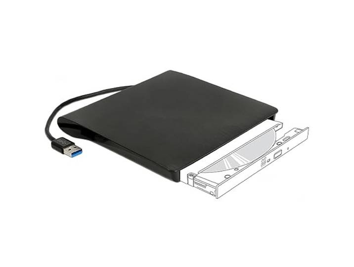 DELOCK CAJA EXTERNA PARA UNIDAD Ultra Slim SATA DE 5.25?, 9,5 MM A USB Type-A Macho