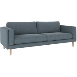 Sofa Braden 3-Sitzer Stoff, klassisch mit Eiche-Beinen weiß pigmentiert, Bezug Bobby Blau