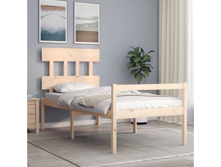 furnicato Bett Seniorenbett aus Massivholz 205,5x125,5x81 cm in Naturfarbe (1-tlg)