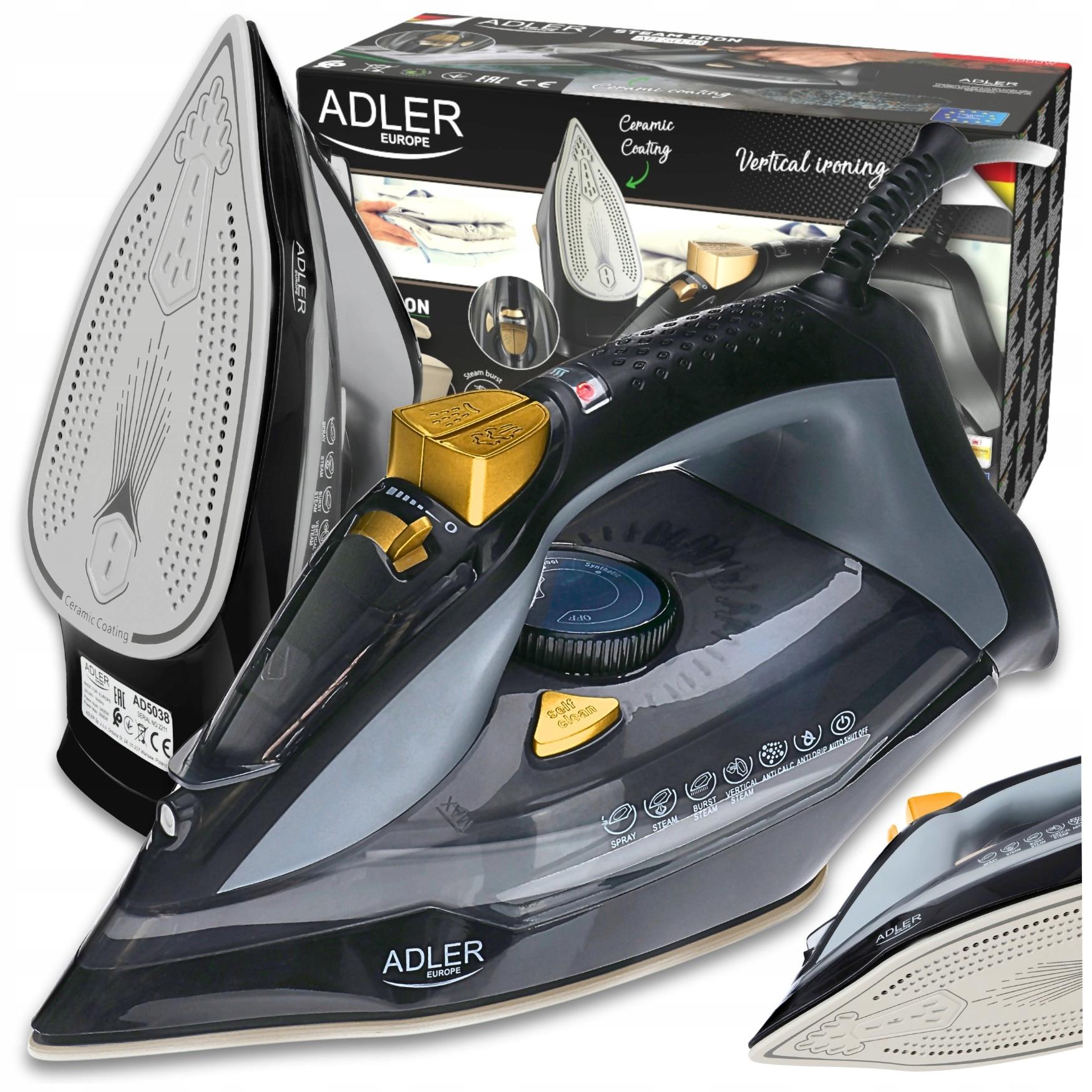 Dampfbügeleisen Adler Handgerät Strazak 3000W Ceramic Anti Drip Anti Calc Pro