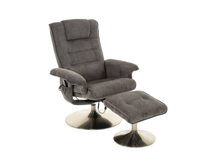Sessel mit Hocker Genf grau