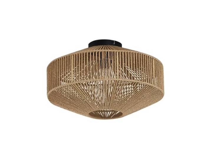 Lindby Deckenlampe in holz, schwarz, Deckenleuchte Lampe Wohnzimmer E27, Landhaus, Rustikal, aus Papier, Karton für Wohnzimmer, Esszimmer, Flurbereich